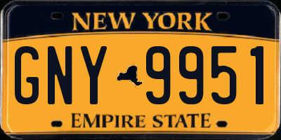 NY license plate GNY9951