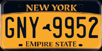 NY license plate GNY9952