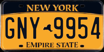 NY license plate GNY9954