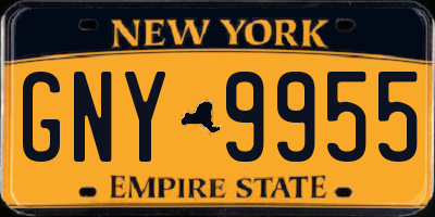 NY license plate GNY9955