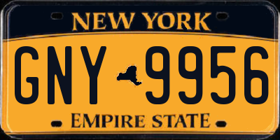 NY license plate GNY9956
