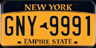 NY license plate GNY9991
