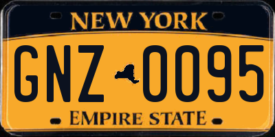 NY license plate GNZ0095