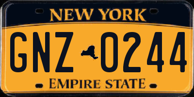 NY license plate GNZ0244