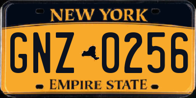 NY license plate GNZ0256