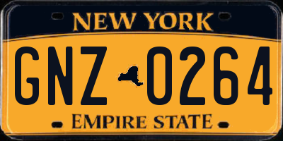 NY license plate GNZ0264