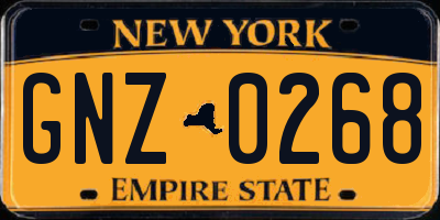 NY license plate GNZ0268