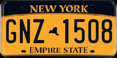 NY license plate GNZ1508
