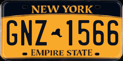 NY license plate GNZ1566