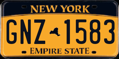 NY license plate GNZ1583
