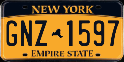 NY license plate GNZ1597