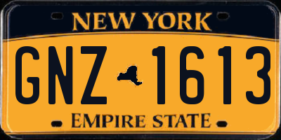 NY license plate GNZ1613