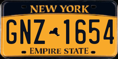 NY license plate GNZ1654