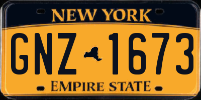NY license plate GNZ1673