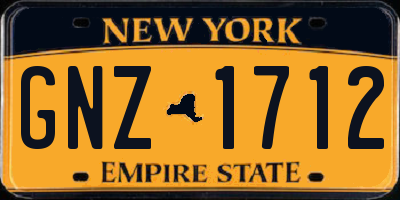 NY license plate GNZ1712