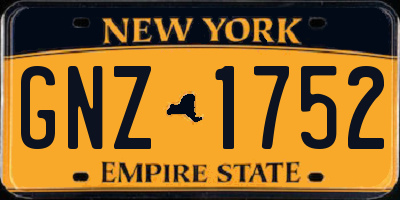 NY license plate GNZ1752