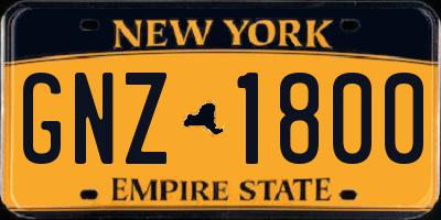 NY license plate GNZ1800