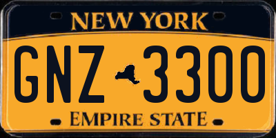 NY license plate GNZ3300
