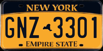 NY license plate GNZ3301