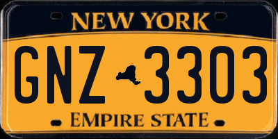 NY license plate GNZ3303