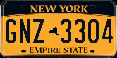NY license plate GNZ3304