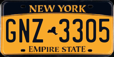 NY license plate GNZ3305