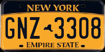 NY license plate GNZ3308