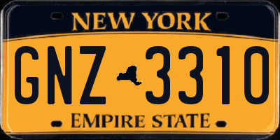 NY license plate GNZ3310