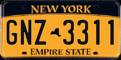 NY license plate GNZ3311