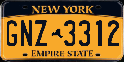NY license plate GNZ3312