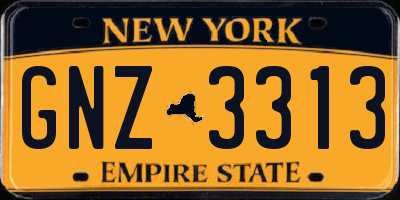 NY license plate GNZ3313