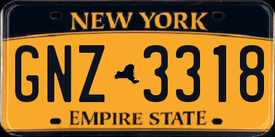 NY license plate GNZ3318
