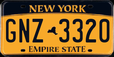 NY license plate GNZ3320