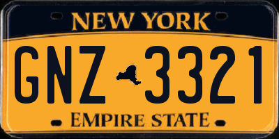 NY license plate GNZ3321