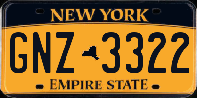 NY license plate GNZ3322