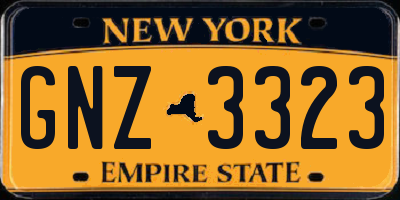 NY license plate GNZ3323