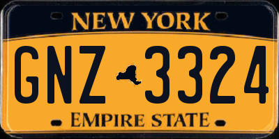 NY license plate GNZ3324
