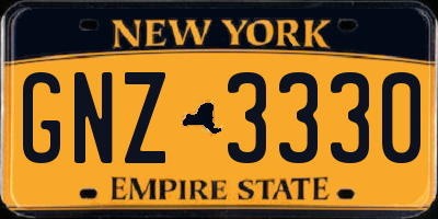 NY license plate GNZ3330
