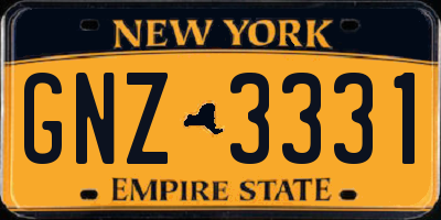 NY license plate GNZ3331