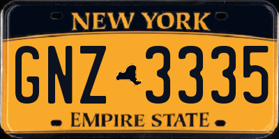 NY license plate GNZ3335