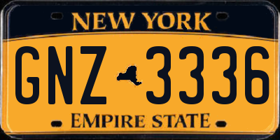 NY license plate GNZ3336