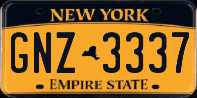 NY license plate GNZ3337