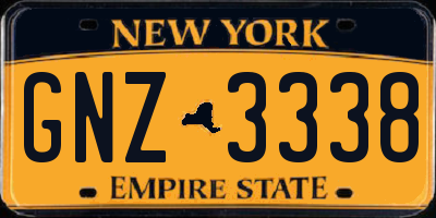 NY license plate GNZ3338