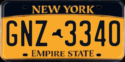 NY license plate GNZ3340