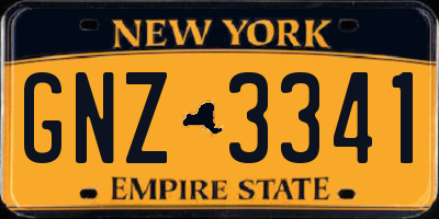 NY license plate GNZ3341