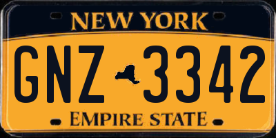 NY license plate GNZ3342