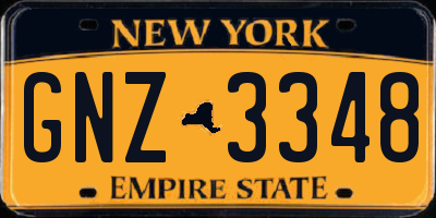 NY license plate GNZ3348