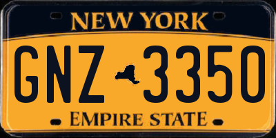 NY license plate GNZ3350
