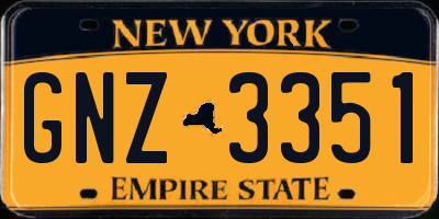 NY license plate GNZ3351
