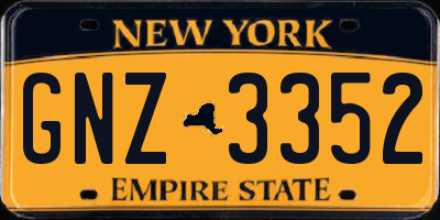 NY license plate GNZ3352